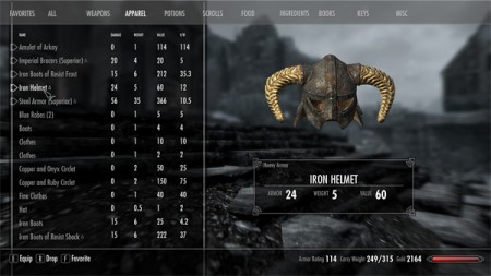 carry weight skyrim console
